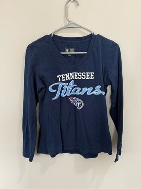 NFL Women's Navy Team Apparel V-Neck Long Sleeve Tee
